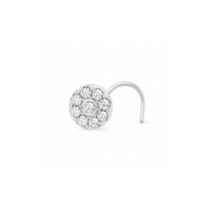 Round Bezel Centre Halo CZ Nose Pin 925 Sterling Silver