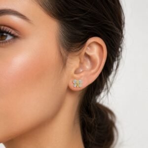 Butterfly Studs - 925 Sterling Silver Gold Plated
