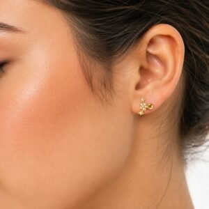 Petal Studs - 925 Sterling Silver Gold Plated