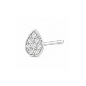 Teardrop Pave CZ Nose Pin 925 Sterling Silver