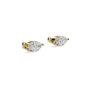 Marquise Studs - 925 Sterling Silver Gold Plated