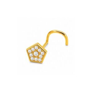 Pentagon Pave CZ Nose Pin 925 Sterling Silver