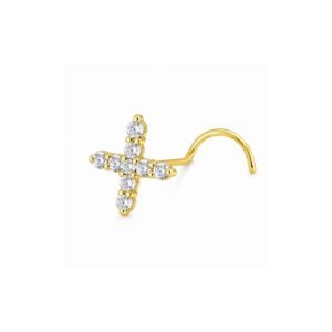 Cross CZ Nose Pin 925 Sterling Silver