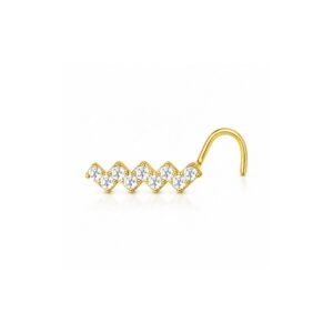 Zigzag Bar CZ Nose Pin 925 Sterling Silver