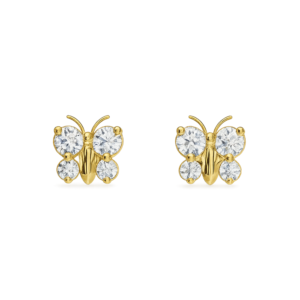 Butterfly Studs - 925 Sterling Silver Gold Plated