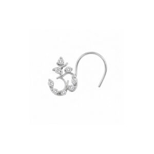 Om Symbol CZ Nose Pin 925 Sterling Silver