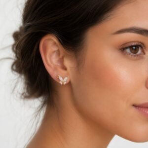 Butterfly Marquise White Cz Stud Earrings – Sterling Silver