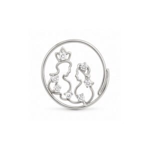Couple Silhouette CZ Nose Ring 925 Sterling Silver