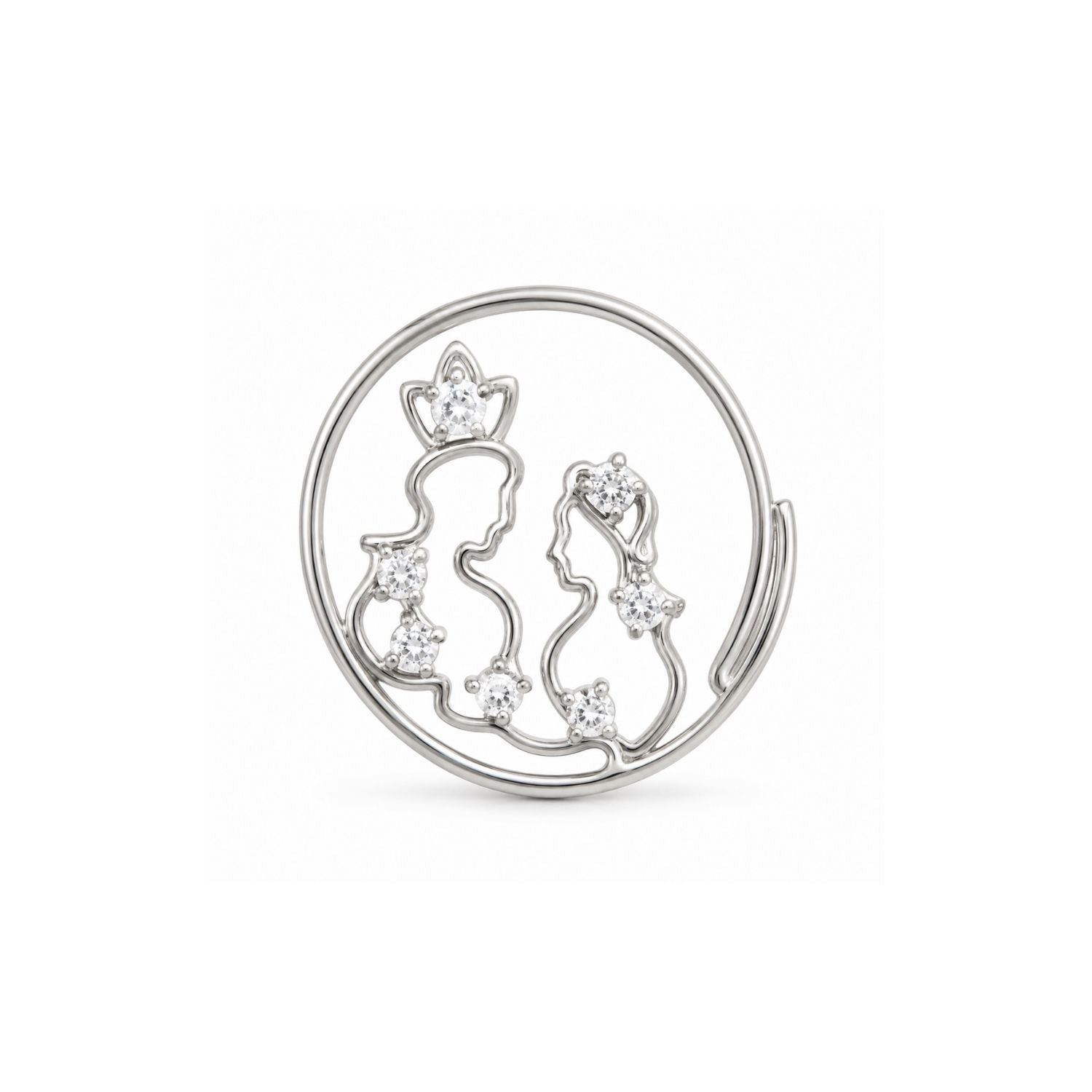 Couple Silhouette CZ Nose Ring 925 Sterling Silver - Image 2