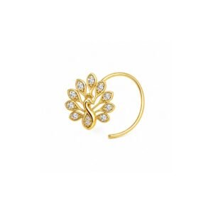 Peacock Fan Tail CZ Nose Ring 925 Sterling Silver