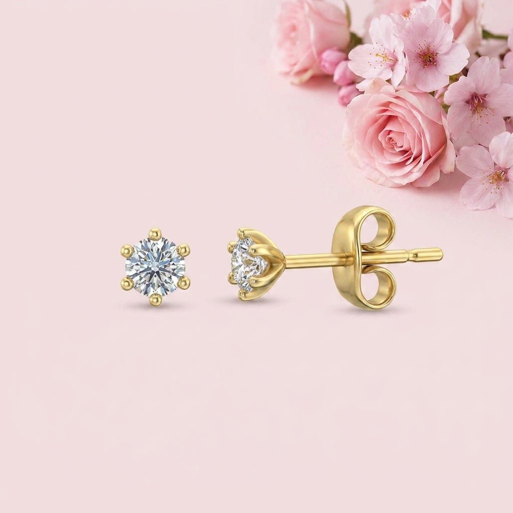 Dot 0.20 Carat Simulated White Diamond Earrings - 925 Sterling Silver