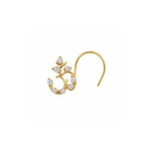 Om Symbol CZ Nose Pin 925 Sterling Silver