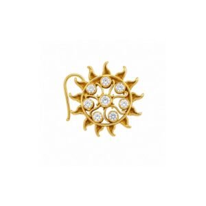 Tribal Sun CZ Nose Pin 925 Sterling Silver