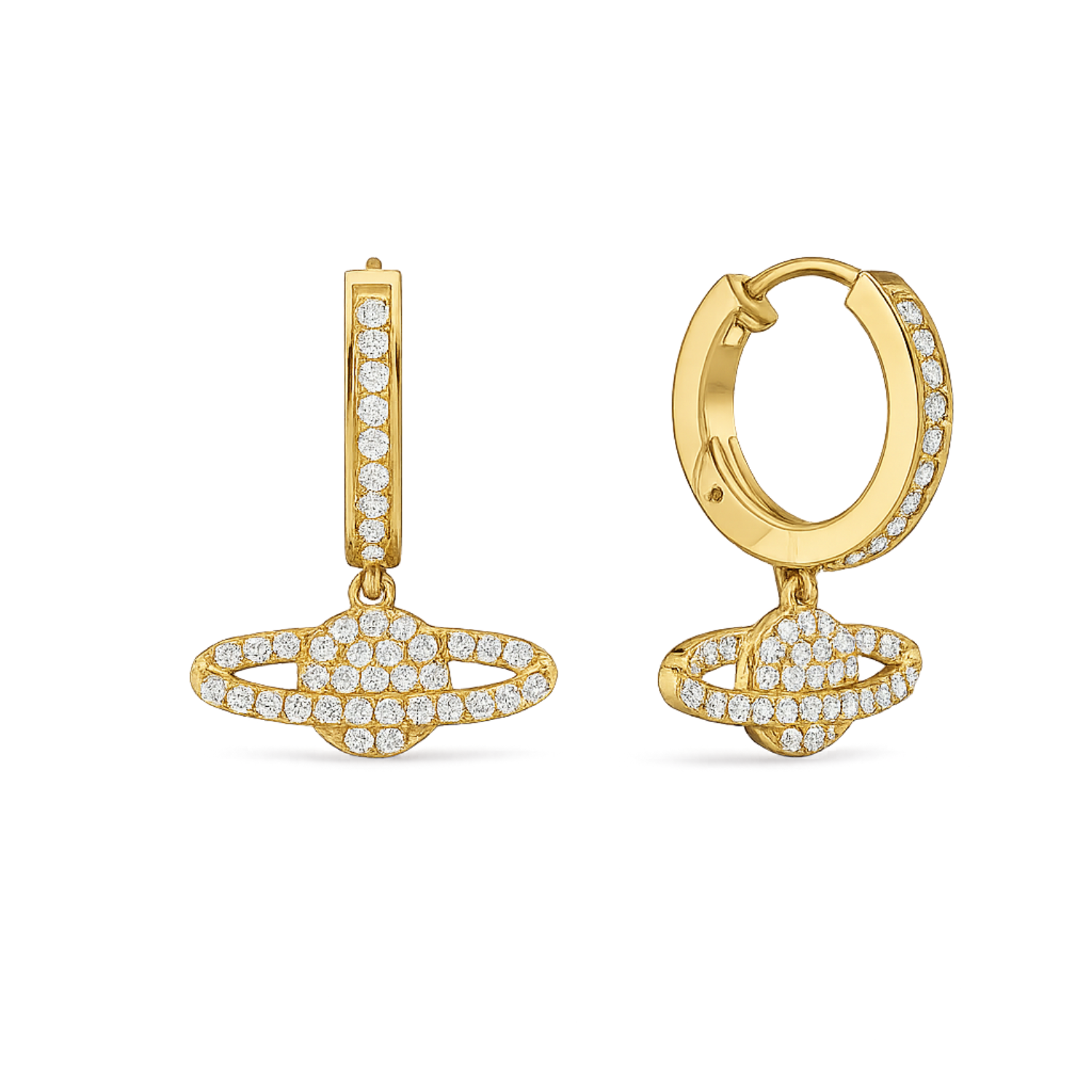 Saturnine Huggies - 925 Sterling Silver Gold Plated - Image 3