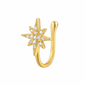 Starburst White Cz Nose Pin – Sterling Silver