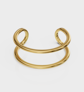 Dual Curve Ring - 925 Sterling Silver Gold Plated