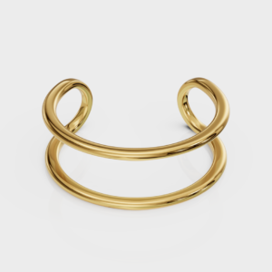 Dual Curve Ring - 925 Sterling Silver Gold Plated