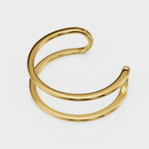 Dual Curve Ring - 925 Sterling Silver Gold Plated