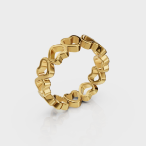 Heart Infinity Band - 925 Sterling Silver Gold Plated