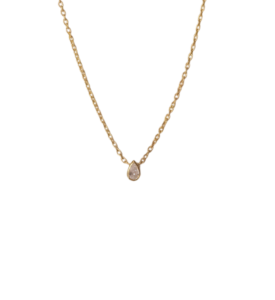 Pear Diamond Necklace - 925 Sterling Silver Gold Plated