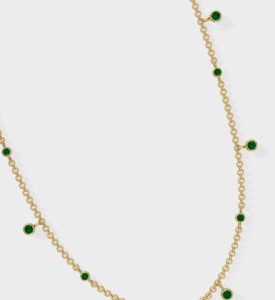 Emerald Drop Necklace - 925 Sterling Silver Gold Plated