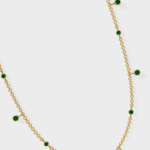 Emerald Drop Necklace - 925 Sterling Silver Gold Plated