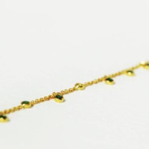 Emerald Drop Necklace - 925 Sterling Silver Gold Plated