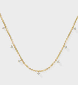 Drop Diamond Necklace - 925 Sterling Silver Gold Plated