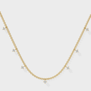 Drop Diamond Necklace - 925 Sterling Silver Gold Plated