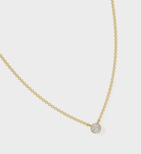 Solo Diamond Necklace - 925 Sterling Silver Gold Plated