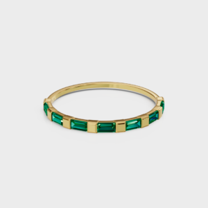 Emerald Baguette Bliss Ring - 925 Sterling Silver Gold Plated