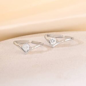 Solitaire CZ Toe Ring - 925 Sterling Silver