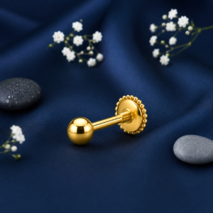 Classic Gold Ball Nose Pin – 925 Sterling Silver Gold Plated Screw Nose Stud