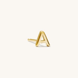 Tiny Initial Stud Earring - Sterling Silver