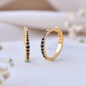 Natural Blue Sapphire Whirl Earrings - 925 Sterling Silver