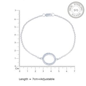 Silver Circle Halo Bracelet - 925 Sterling Silver