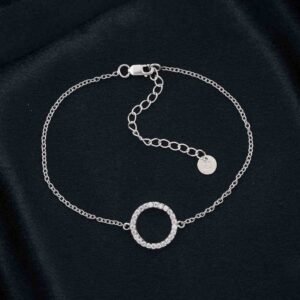 Silver Circle Halo Bracelet - 925 Sterling Silver