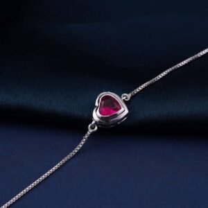 Silver Covered Heart Bracelet - 925 Sterling Silver