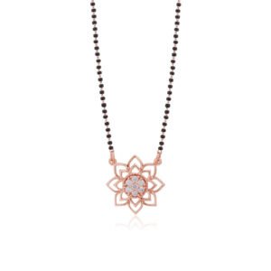 Rose Gold Starlight Zircon Mangalsutra - 925 Sterling Silver Rose Gold Plated