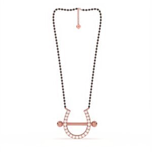 U Bar Mini Mangalsutra - 925 Sterling Silver Rose Gold Plated