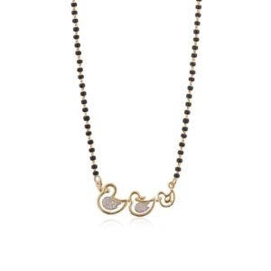 Golden Mini Ducks Theme Mangalsutra - 925 Sterling Silver Gold Plated