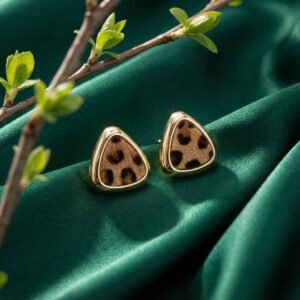 Wild Horizon Leopard Print Studs - 925 Sterling Silver Gold Plated